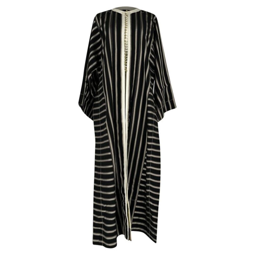 Etro Majorelle Striped Coat in Black Viscose